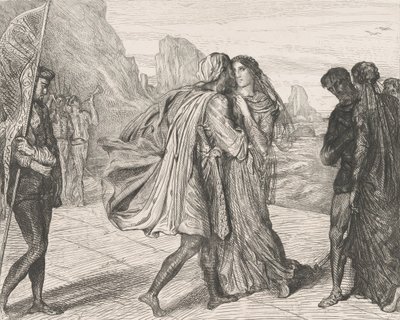 O my fair warrior!: plate 5 from Othello Act 2, Scene 1 by Théodore Chassériau
