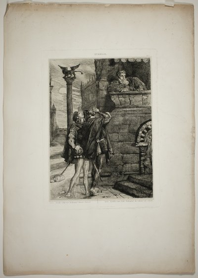 Awake! What ho! Brabantio! Thieves! Thieves!, plate one from Othello by Théodore Chassériau