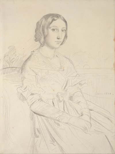 Portrait of a Young Woman, Seated Three-Quarters to Left by Théodore Chassériau