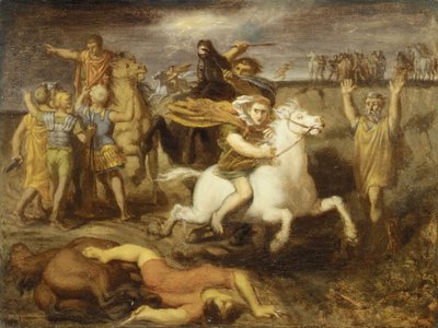 Scene from the Gallic Wars: The Gaul Littavicus, Betraying the Roman Cause, Flees by Théodore Chassériau