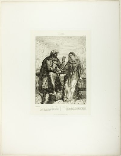 She Thanked Me, plate 2 (act 1, scene 3), from Othello by Théodore Chassériau