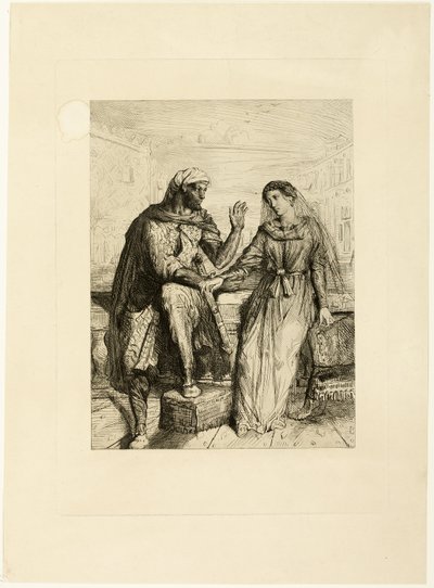 She Thanked Me, plate two from Othello by Théodore Chassériau