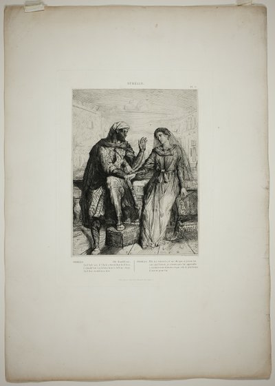 She Thanked Me, plate two from Othello by Théodore Chassériau