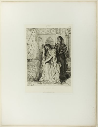 The Willow Song, plate nine from Othello by Théodore Chassériau