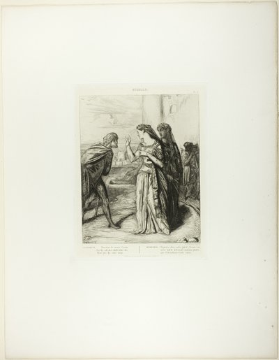 Therefore Be Merry Cassio, Plate 6 (Act 3, Scene 3) from Othello by Théodore Chassériau