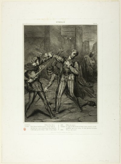 Villain, Thou Diest, Plate Ten from Othello by Théodore Chassériau