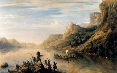 Jacques Cartier discovered the Saint Lawrence River in 1535 by Jean Antoine Theodore Gudin