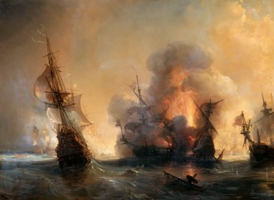 The Naval Battle of Lagos on 27 June 1693 by Jean Antoine Theodore Gudin