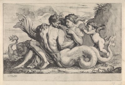 Siren and Triton (Mythological Figures) by Théodorus van Kessel