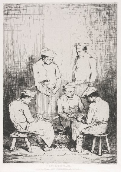 The Potato Peelers by Auguste Theodule Ribot