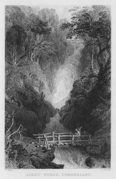 Airey Force, Cumberland by Thomas (after) Allom