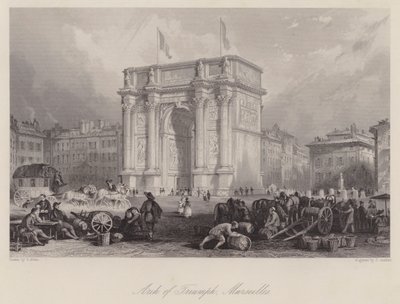 Arch of Triumph, Marseilles (engraving) by Thomas (after) Allom