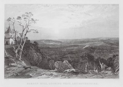 Bardon Hill, looking West, Leicestershire by Thomas (after) Allom
