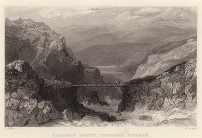 Caldron Snout, Teesdale, Durham (engraving) by Thomas (after) Allom