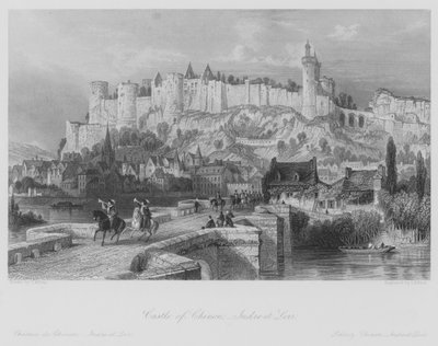 Castle of Chinon, Indre-et-Loir by Thomas (after) Allom