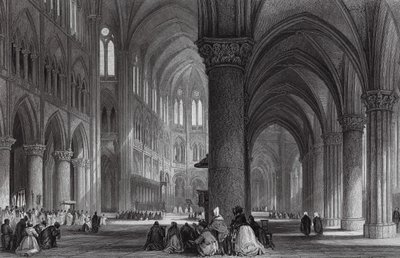 Cathedral of Notre Dame, Paris (engraving) by Thomas (after) Allom