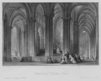 Cathedral of St Gatien, Tours by Thomas (after) Allom