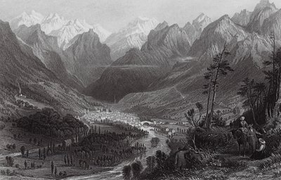 Cauterets, in the Pyrenees by Thomas (after) Allom