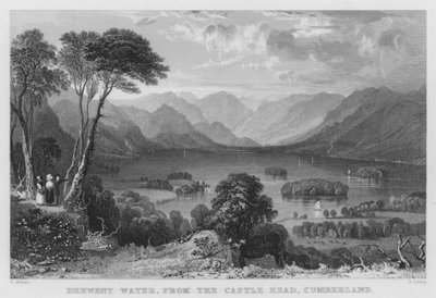 Derwent Water, from the Castle Head, Cumberland (engraving) by Thomas (after) Allom