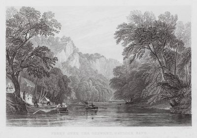 Ferry over the Derwent, Matlock Bath by Thomas (after) Allom