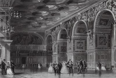 Gallery of Henry II at Fontainebleau by Thomas (after) Allom