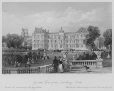 Garden-Front of the Luxembourg, Paris by Thomas (after) Allom
