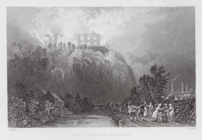 Nottingham Castle (engraving) by Thomas (after) Allom