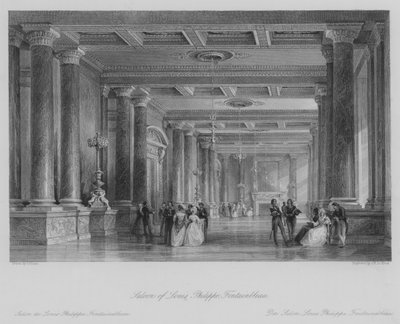 Saloon of Louis Philippe, Fontainbleau by Thomas (after) Allom