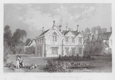 Scrivelsby Hall, Lincolnshire (engraving) by Thomas (after) Allom