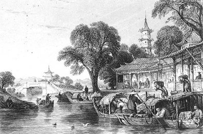Silk Farms at Hoo-Chen by Thomas (after) Allom
