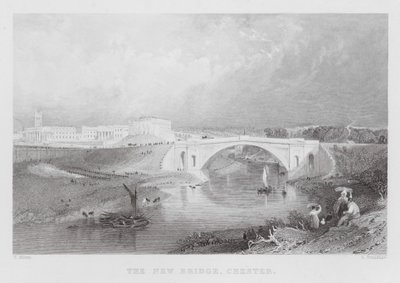 The New Bridge, Chester by Thomas (after) Allom