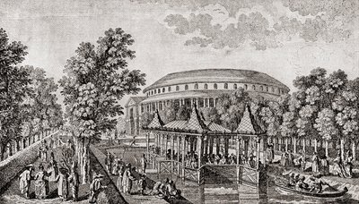 Ranelagh Gardens, Chelsea, London, England. The exterior of the Rotunda at Ranelagh Gardens, the 