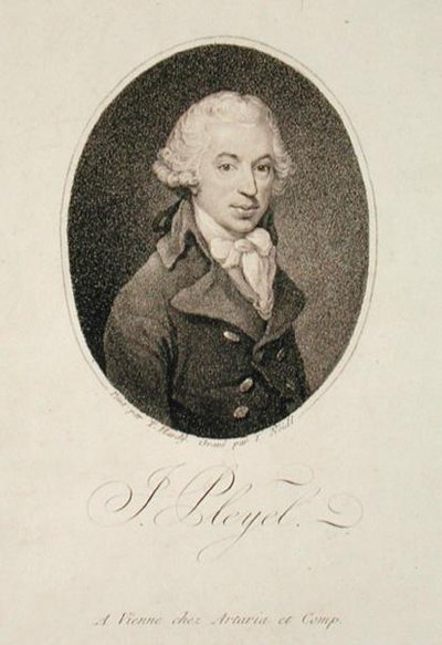 Portrait of Ignace Pleyel (1757-1831) engraved by Johann Joseph Neidl (1776-1832) by Thomas (after) Hardy