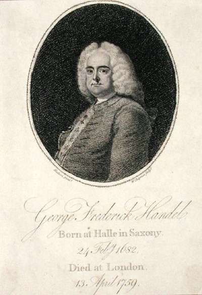 George Frederick Handel (1685-1759) (engraved by W. Chapman) by Thomas (after) Hudson