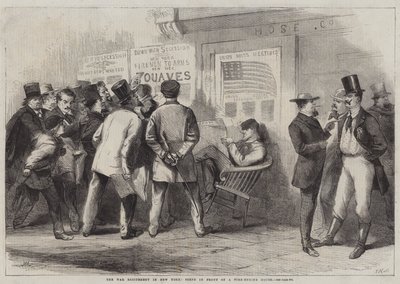 The War Excitement in New York, Scene in Front of a Fire-Engine House by Thomas (after) Nast
