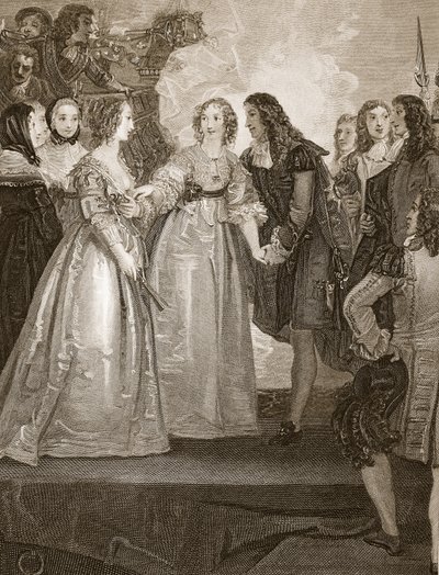 Charles II Receiving the Duchess of Orleans at Dover, Engraved by W. Bromley, Illustration from David Hume
