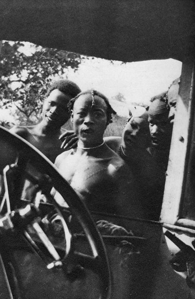 Native Men Seeing a White Woman for the First Time, Mongalla to Terrakekka, Sudan, 1925-1927 by Thomas A. Glover