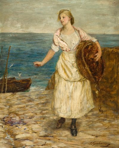 The Lass that Baits the Lines by Thomas Alexander Ferguson Graham