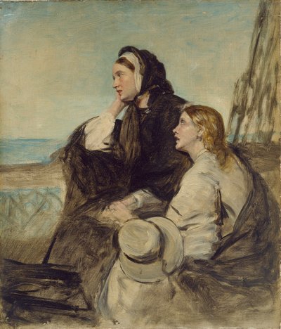 Two Women seated on Deck by Thomas Alexander Ferguson Graham