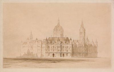 Competition Drawing for the Manchester Town Hall by Thomas Allom