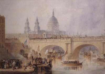 Disembarkation of the Lord Mayor at Blackfriars Bridge by Thomas Allom