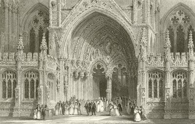 Entrance to Lincoln Cathedral by Thomas Allom