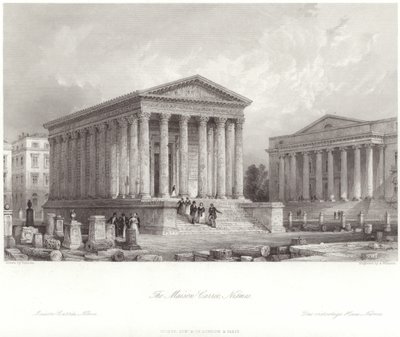 Maison Carree in Nimes by Thomas Allom