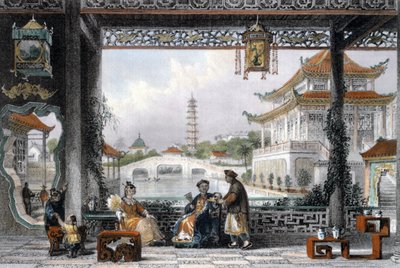 Pavilion and Gardens of a Mandarin near Peking, China by Thomas Allom