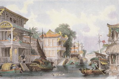 Scene on the Horan Canal near Canton, c.1850 by Thomas Allom