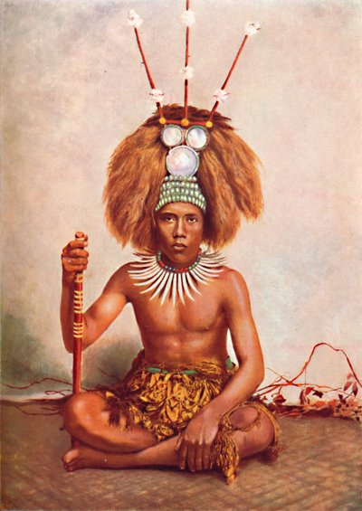 A Samoan chief in full ceremonial costume by Thomas Andrew