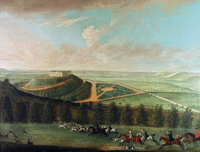 View of Belvoir Castle from the South West, with Belvoir Hunt in Full Cry, 1730 by Thomas Badeslade