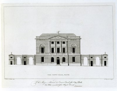 The Town Hall, Bath, engraved by T. Bonnor by Thomas Baldwin