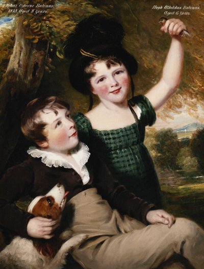 Portrait of Thomas Osborne Bateman, Aged 8, with His Brother, Hugh Athelstan, Aged 6 by Thomas Barber