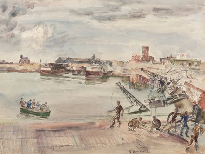 Docks ex entrepots (sic) du Port du Calais Bassin Ouest by Thomas Barclay Hennell